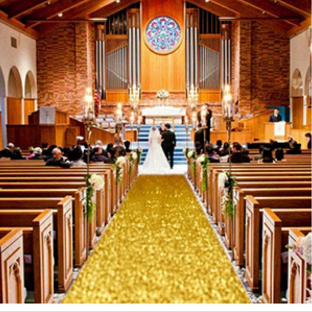 Gold Sequin Aisle Runner (4FTX20FT) - Picture 7 of 7